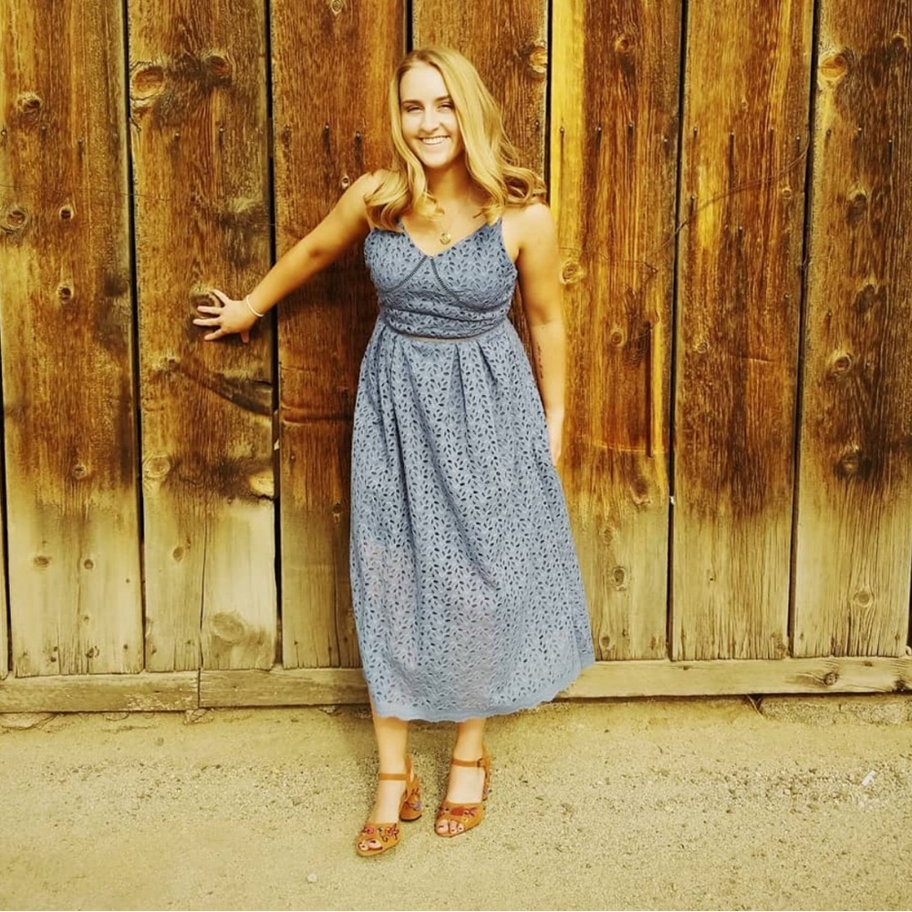 Francesca's Collections Blue Midi Dress